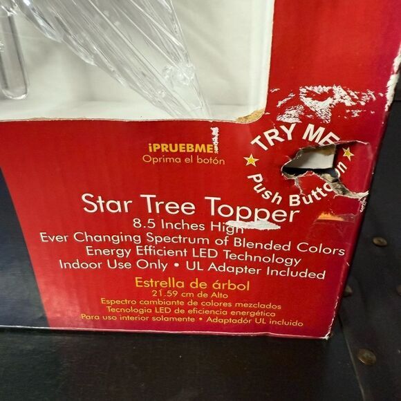 Light Star Tree Topper 8.5" Prism Effect Multi Color - View From Both Sides - Picture 4 of 5